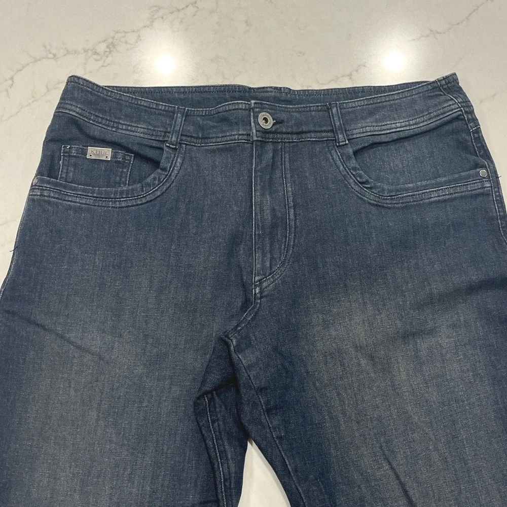 KUHL Tapered Fit Jeans Mens 36x32 Blue Organic Blend Denim Pants Outdoor Hiking‎